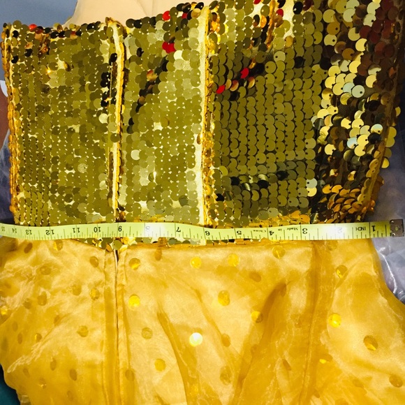 Gold Sequins Strapless Gown - Picture 14 of 14